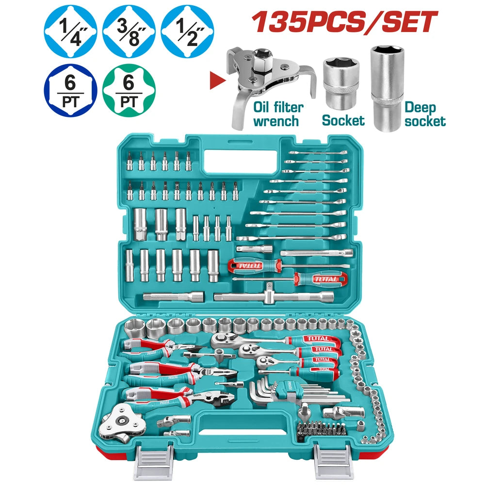 135 Pcs Combination Tools Set - TOTAL