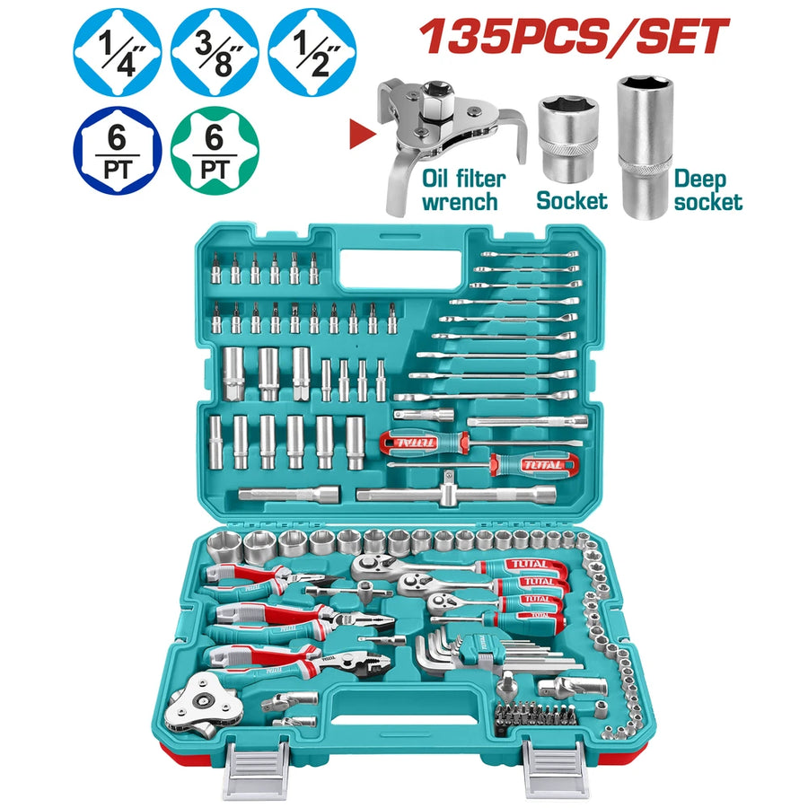 135 Pcs Combination Tools Set - TOTAL