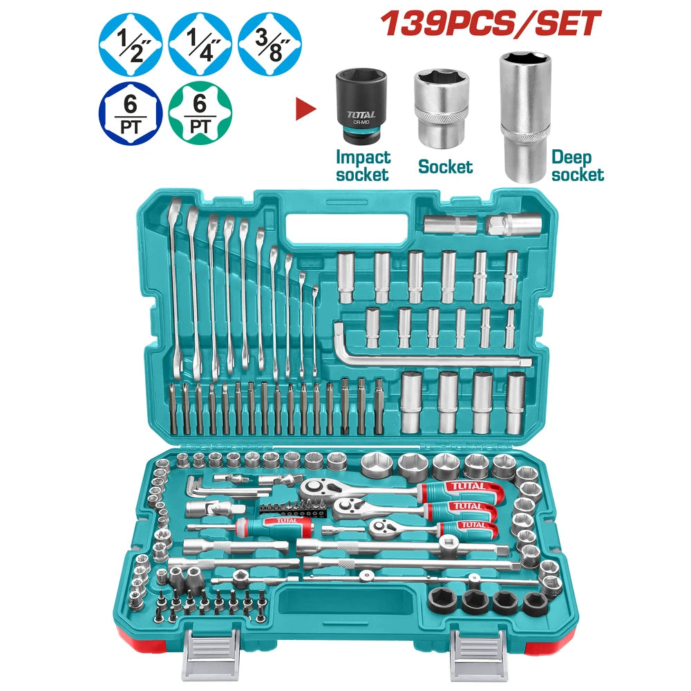 139 Pcs Combination Tools Set - TOTAL