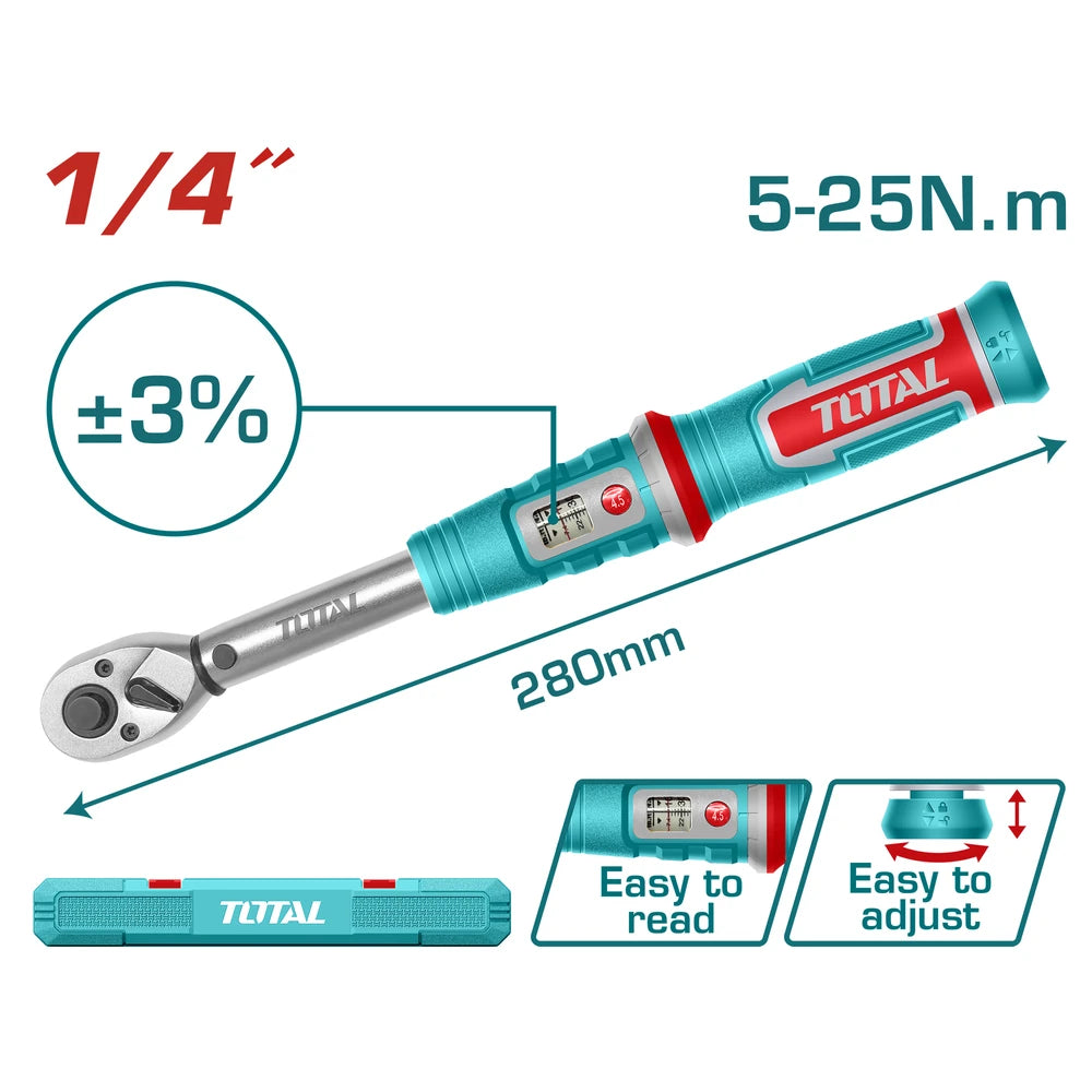 Preset Torque Wrench 1/4" - TOTAL