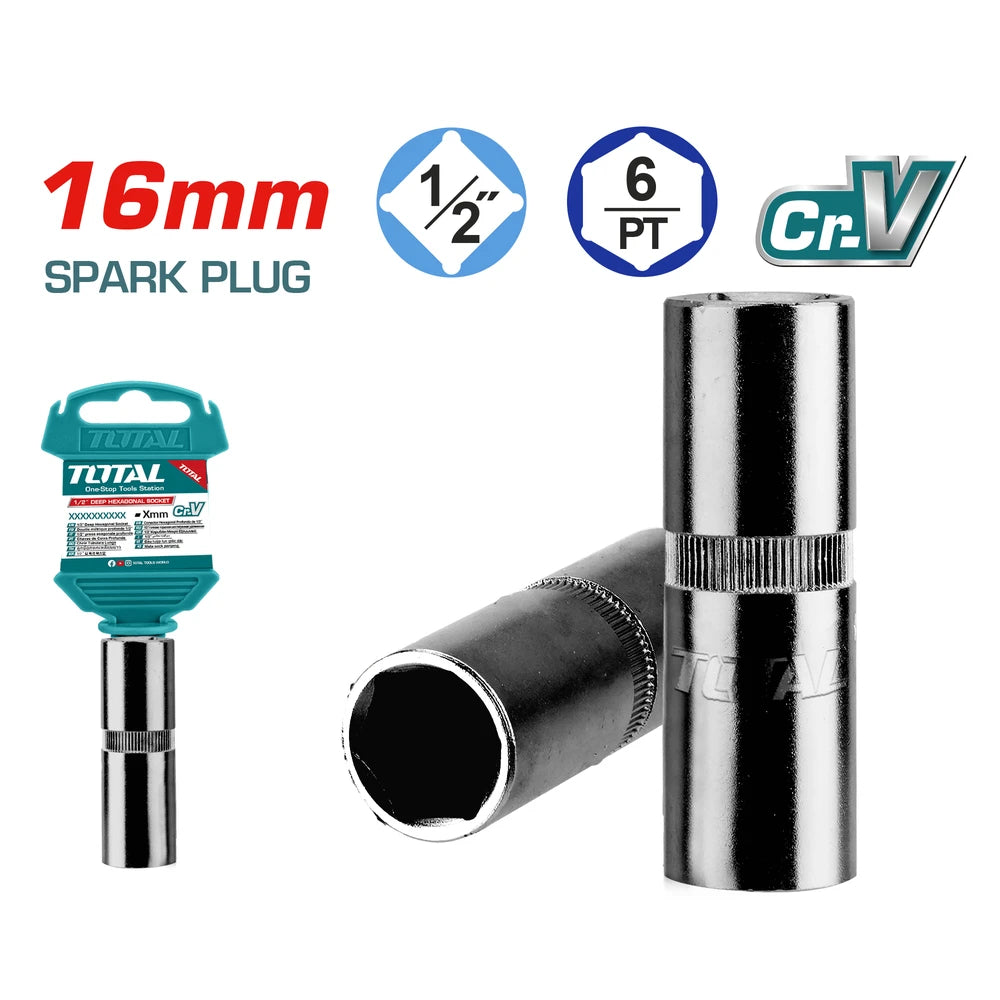 1/2" Spark Plug Socket 16mm - TOTAL