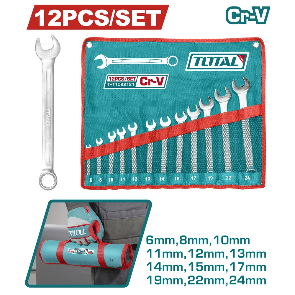 12 Pcs Combination Spanner Set 6-24mm - TOTAL
