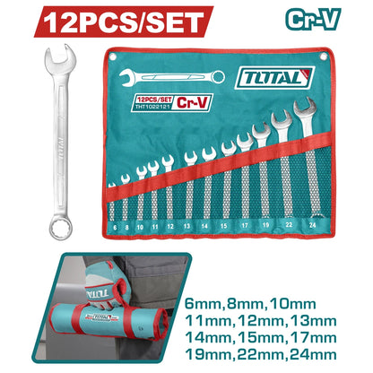 12 Pcs Combination Spanner Set 6-24mm - TOTAL