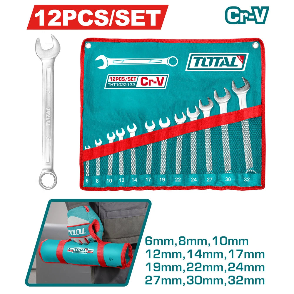 12 Pcs Combination Spanner Set 6-32mm - TOTAL