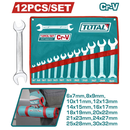 12 Pcs Double Open End Spanner Set - TOTAL