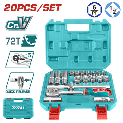 20 Pcs 1/2" Socket Set - TOTAL