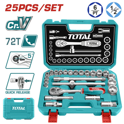 25 Pcs 1/2" Socket Set - TOTAL