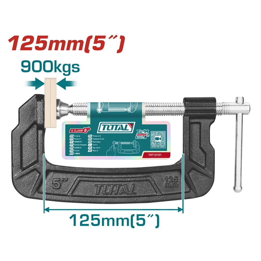 G Clamp 5"/125mm - TOTAL