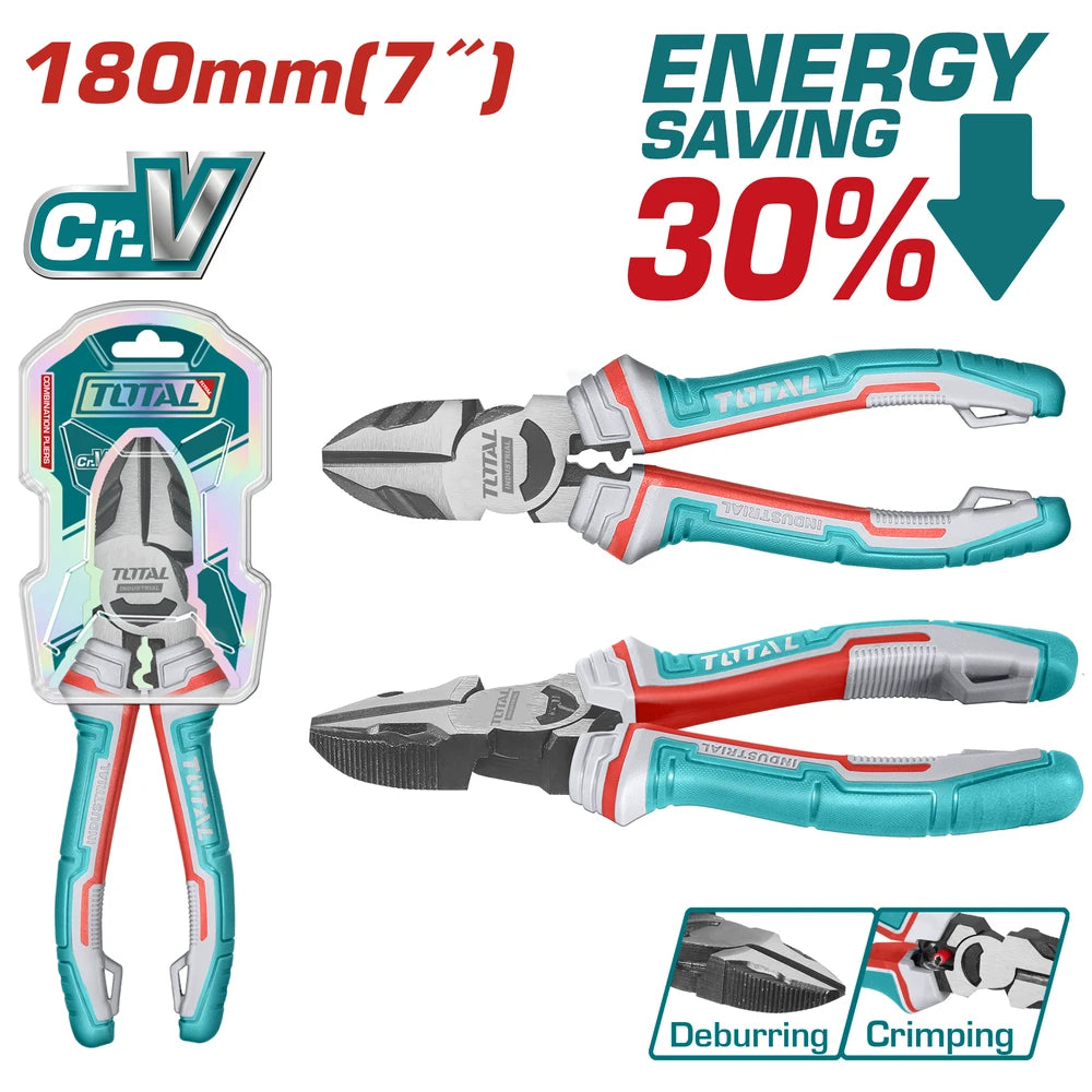 High Leverage Diagonal Cutting Pliers 7"/180mm - TOTAL