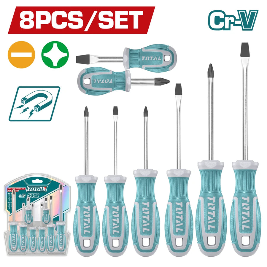 8 Pcs Screwdriver Set - TOTAL