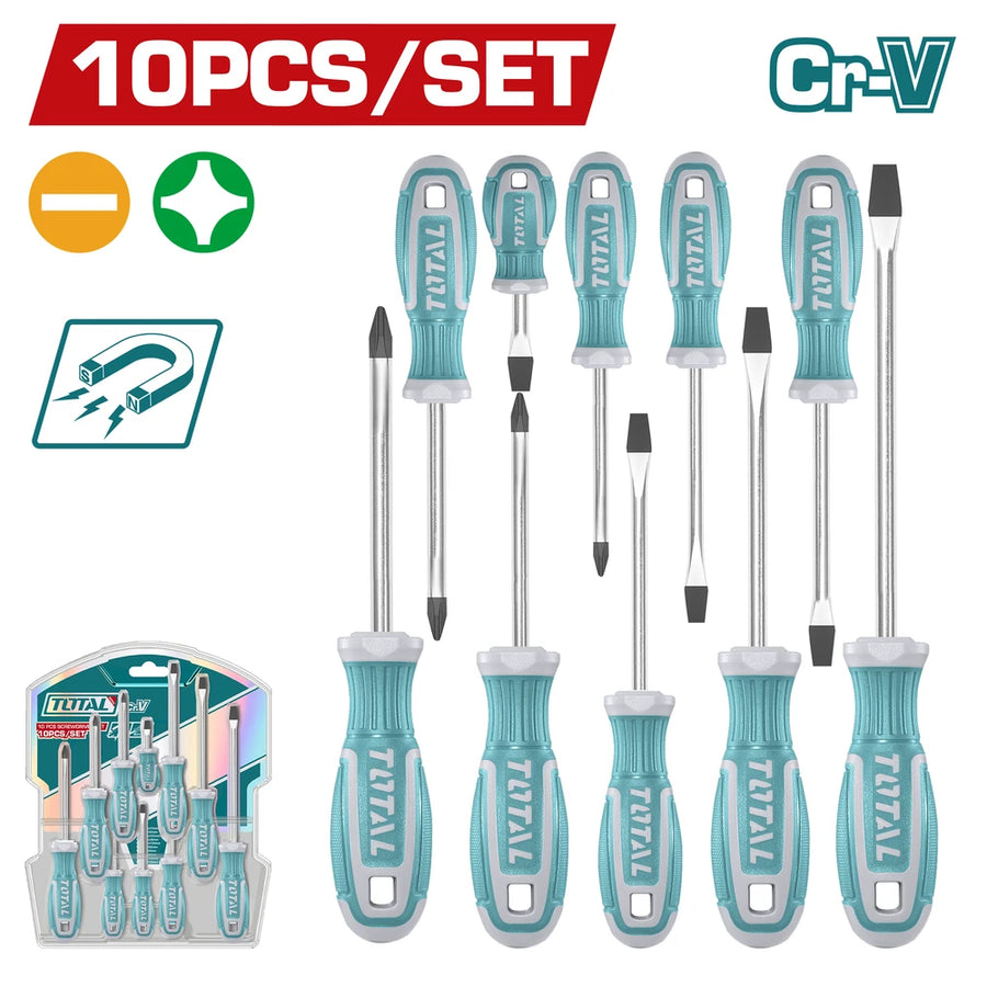 10 Pcs Screwdriver Set - TOTAL
