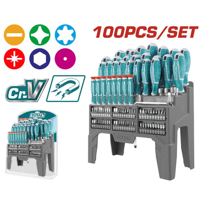 100 Pcs Screwdriver Set - TOTAL
