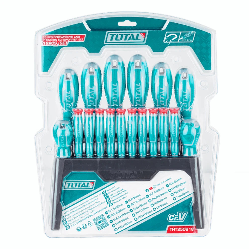 18 Pcs Screwdriver and Precision Screwdriver Set - TOTAL