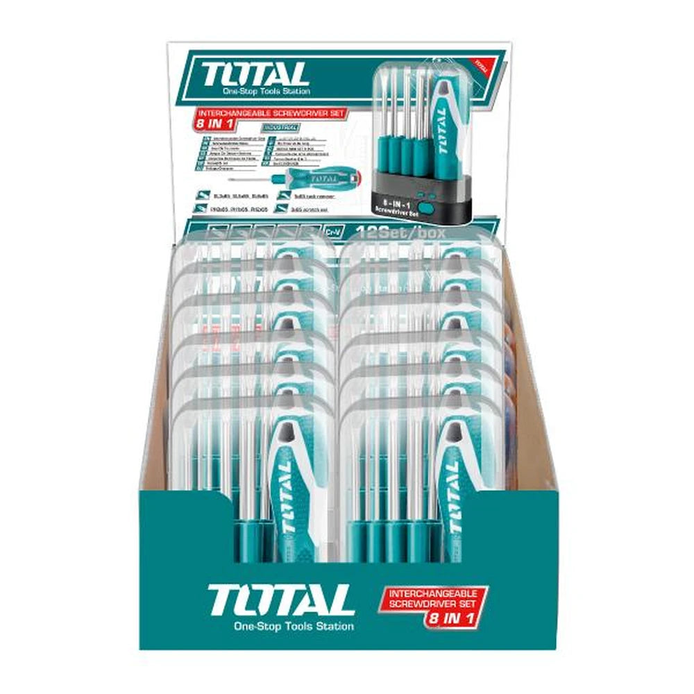 9 Pcs Interchangeable Screwdriver Set - TOTAL
