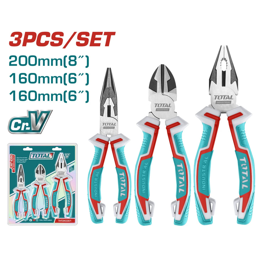 3 Pcs Pliers Set - TOTAL