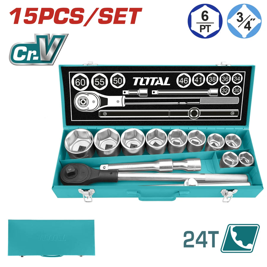 15 Pcs 3/4" Socket Set - TOTAL