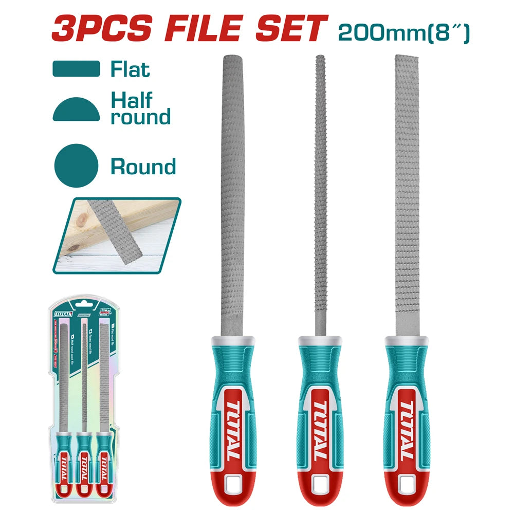 3 Pcs Wood File Set - TOTAL