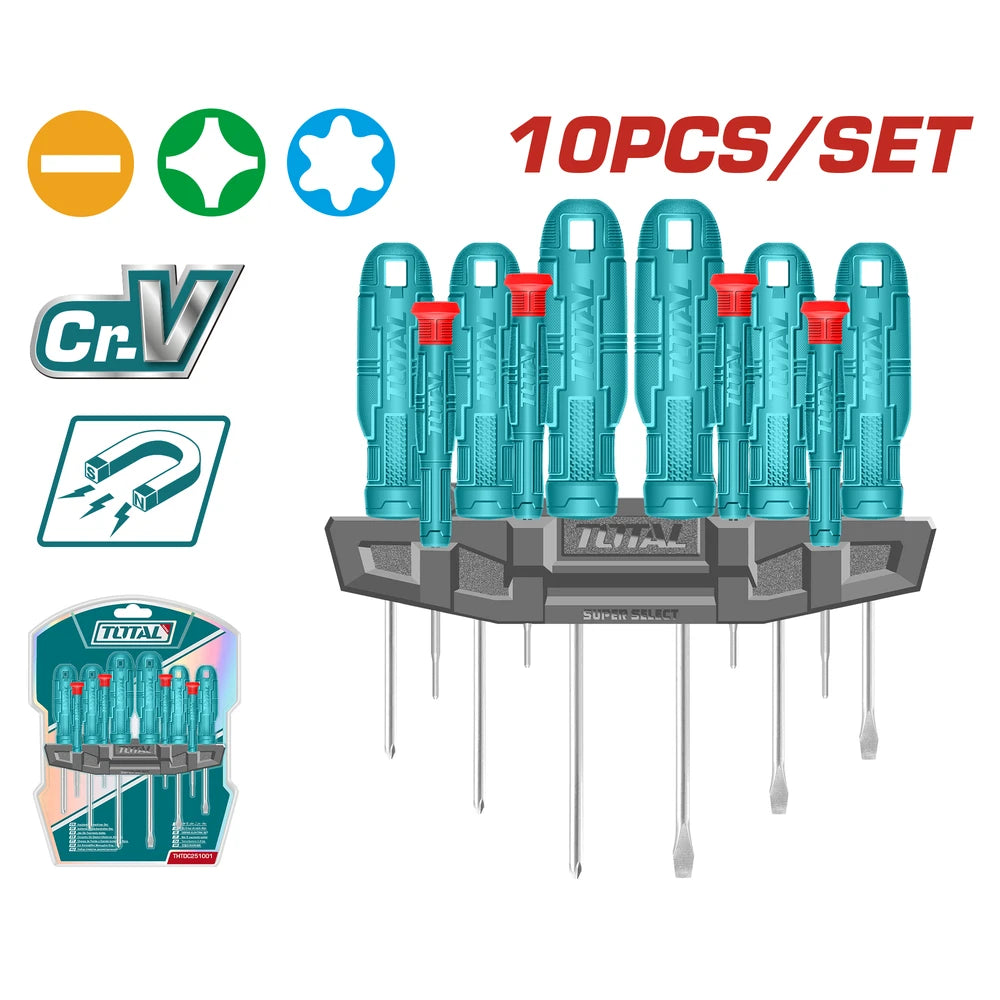 10 Pcs Screwdriver and Precision Screwdriver Set - TOTAL
