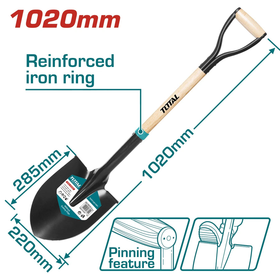 Steel Shovel with Handle 1020mm - TOTAL