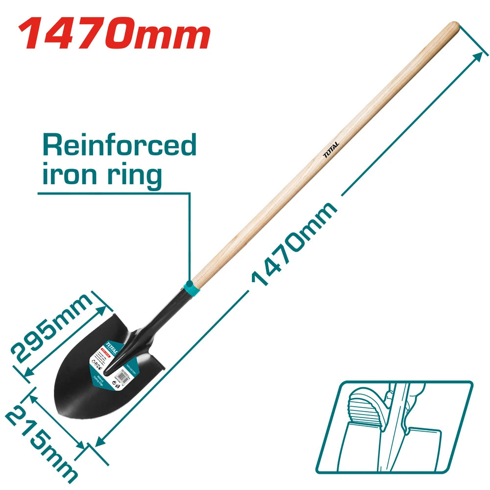 Steel Shovel with Handle 1470mm - TOTAL