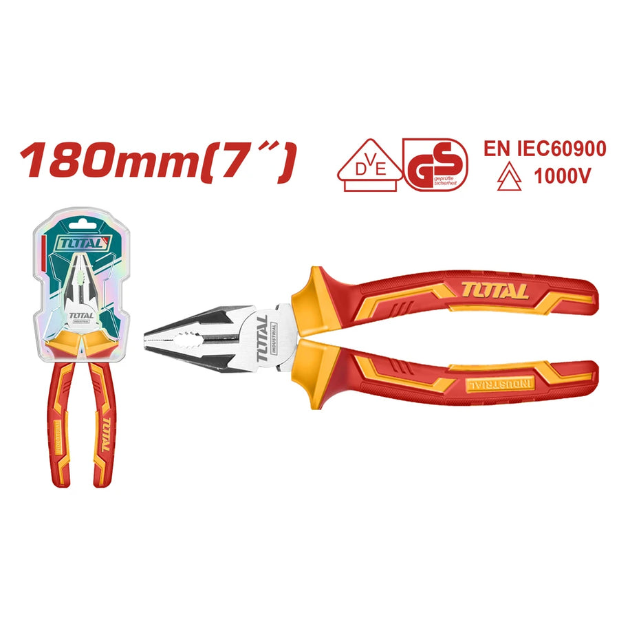 Insulated Combination Pliers 7"/180mm - TOTAL