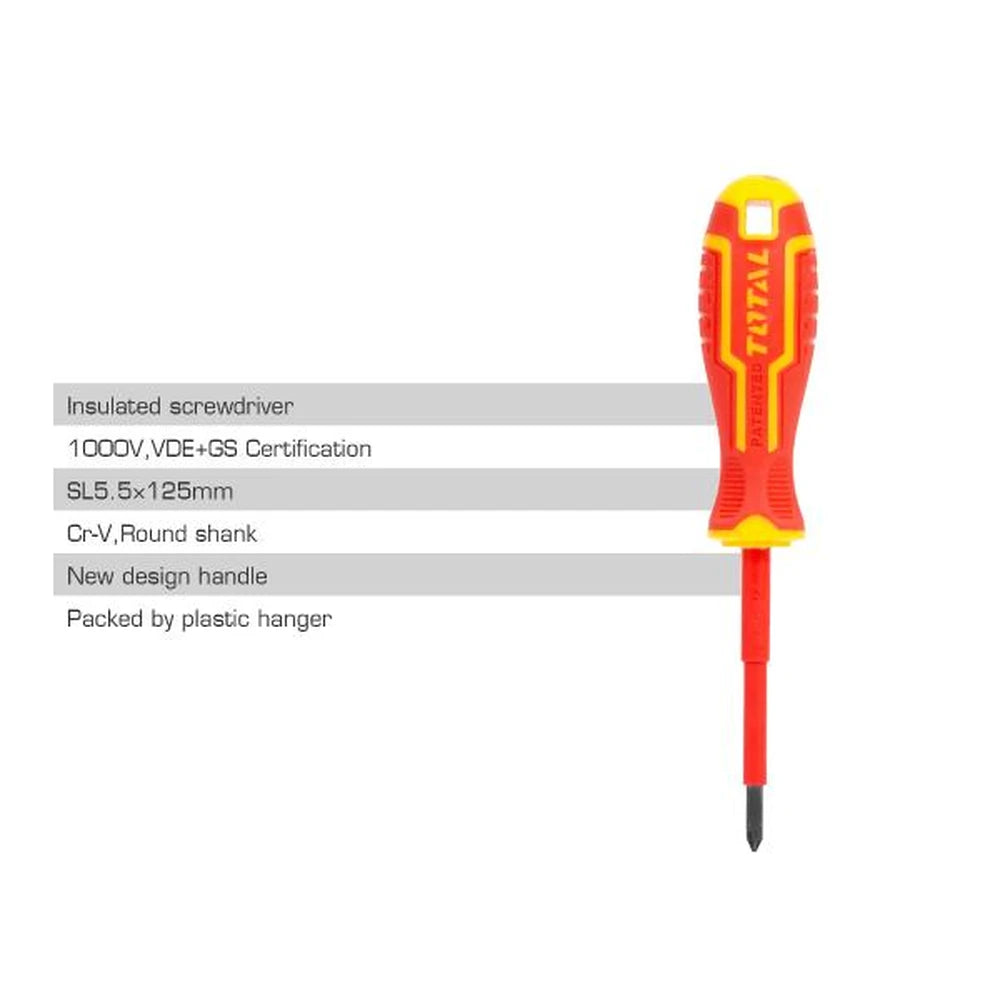 Insulated Screwdriver SL5.5 125mm - TOTAL