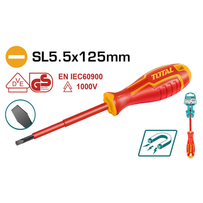 Insulated Screwdriver SL5.5 125mm - TOTAL