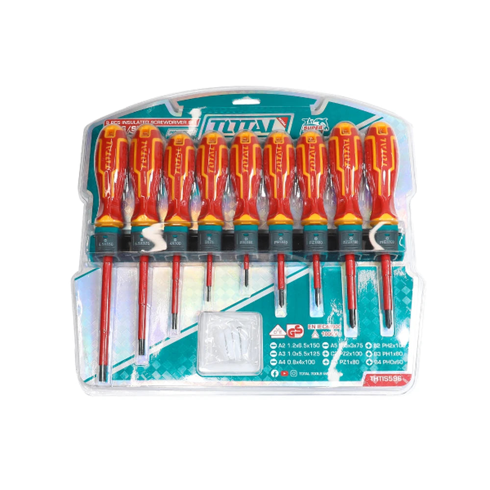 9 Pcs Insulated Screwdriver Set - TOTAL