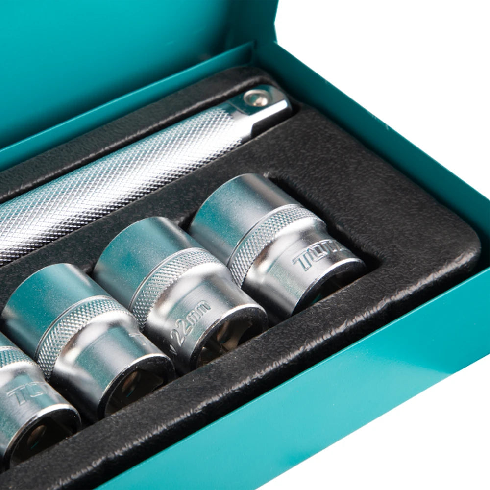 10 Pcs 1/2" Socket Set 10-12-13-14-17-19-21-22-24mm - TOTAL
