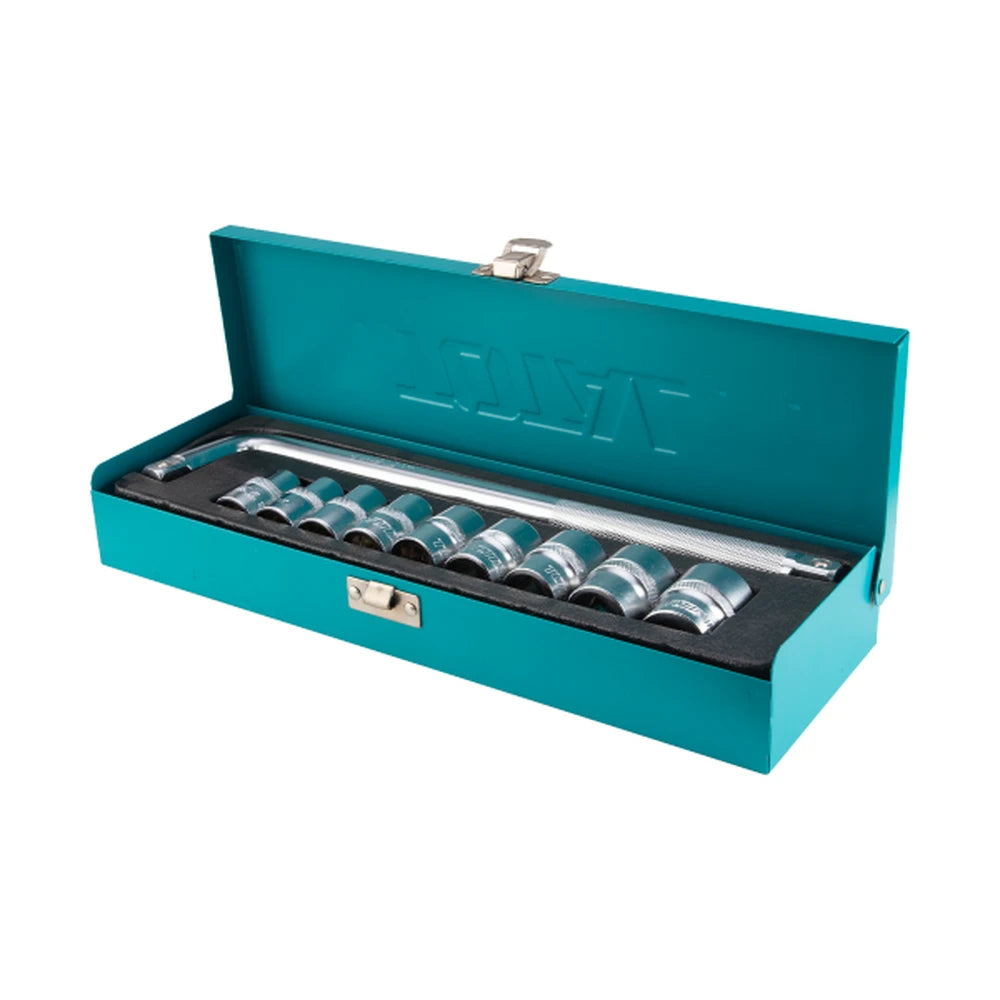 10 Pcs 1/2" Socket Set 10-12-13-14-17-19-21-22-24mm - TOTAL