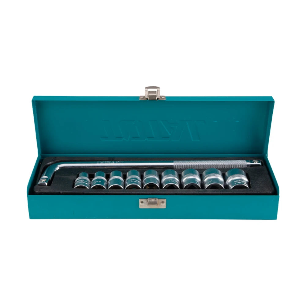 10 Pcs 1/2" Socket Set 10-12-13-14-17-19-21-22-24mm - TOTAL