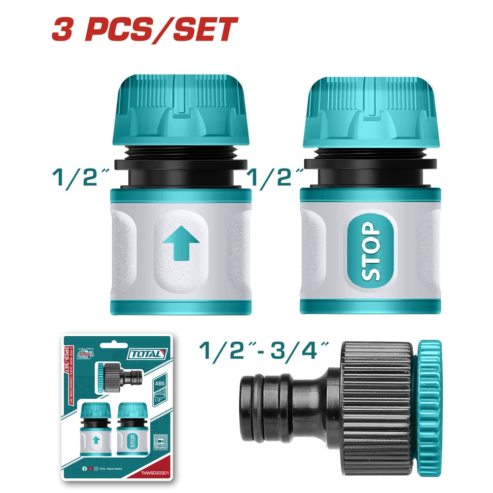 3 Pcs Hose Quick Connectors Set - TOTAL
