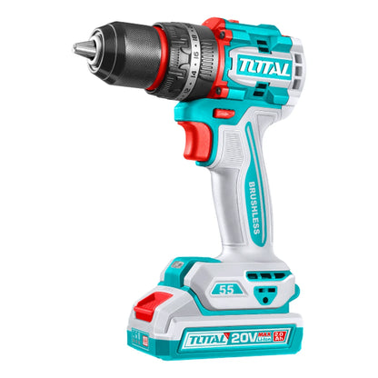 Compact Brushless Cordless Impact Drill 20V 55Nm (Tool Only) - TOTAL