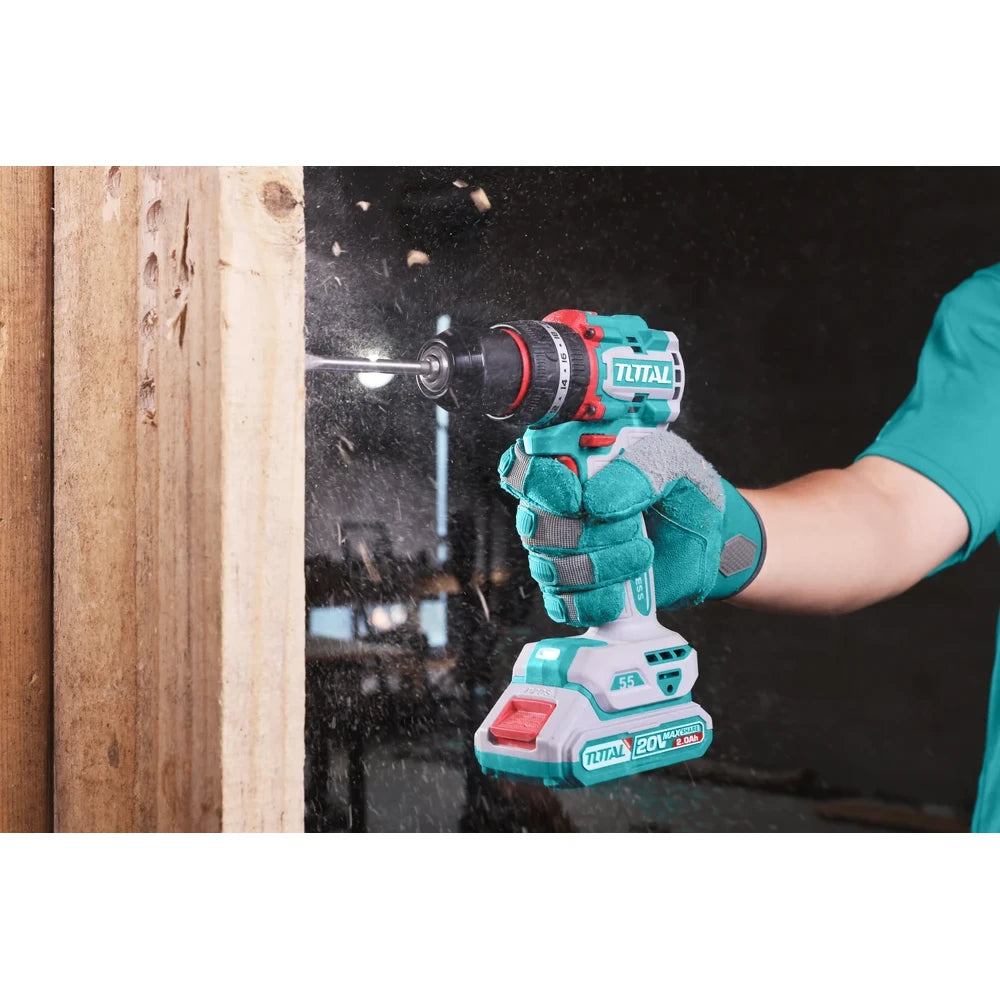 Compact Brushless Cordless Impact Drill 20V 55Nm (Tool Only) - TOTAL