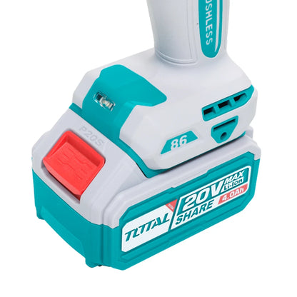 Brushless Cordless Impact Drill 20V 86Nm with Battery - TOTAL