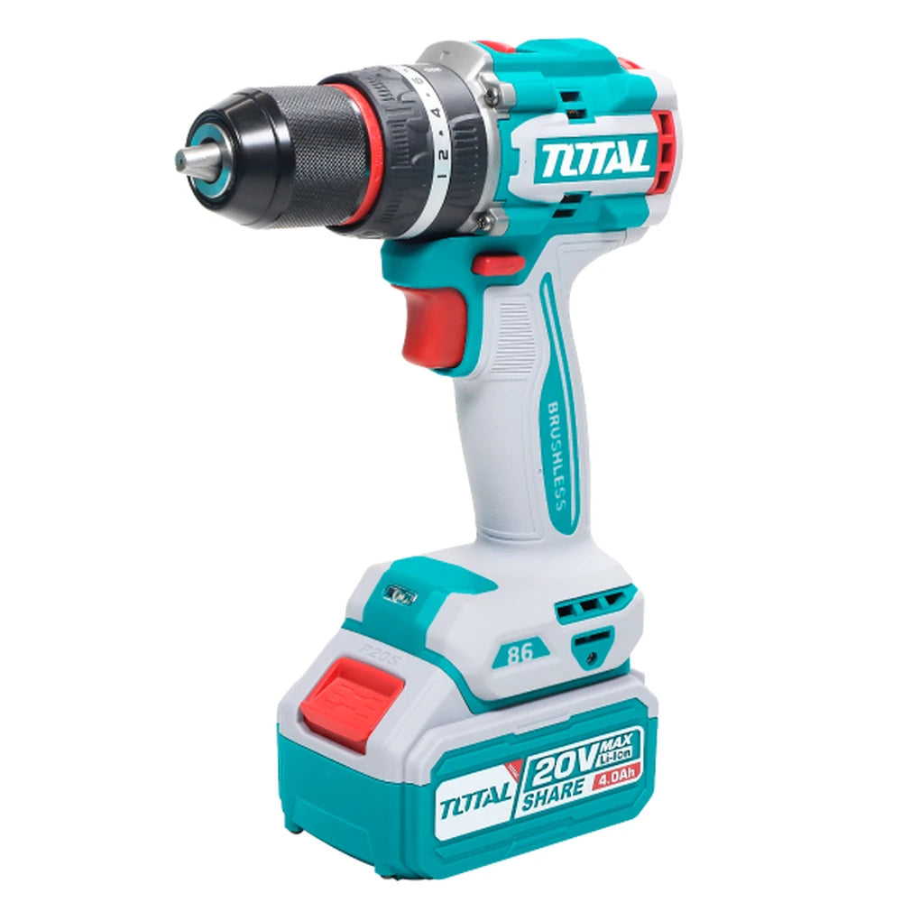 Brushless Cordless Impact Drill 20V 86Nm with Battery - TOTAL