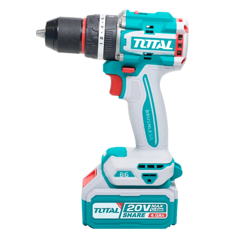 Brushless Cordless Impact Drill 20V 86Nm with Battery - TOTAL