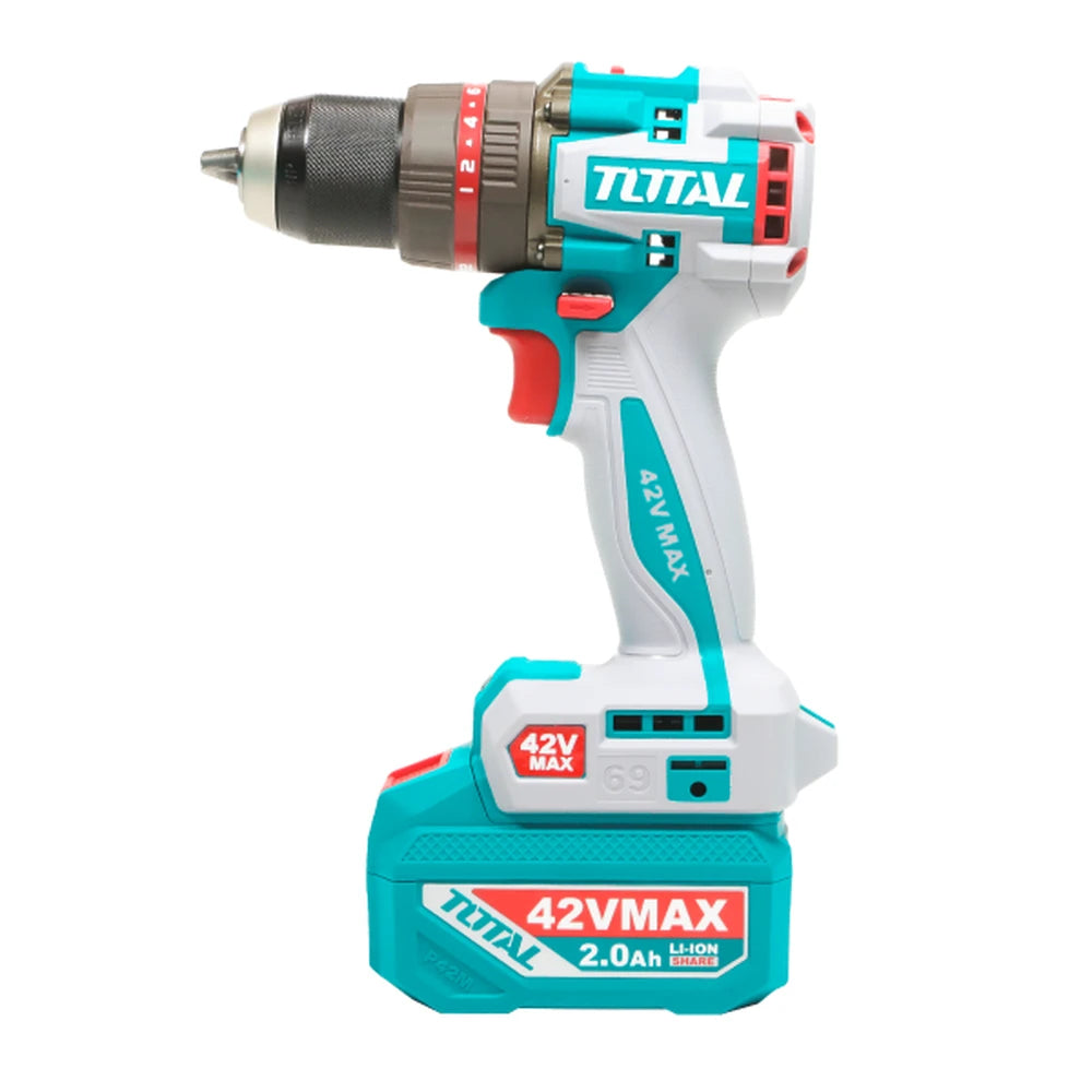 Compact Brushless Cordless Impact Drill 42V 69Nm with Battery - TOTAL