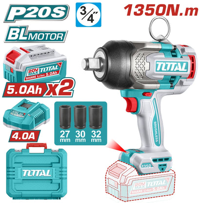 Cordless Impact Wrench 20V 1350Nm with Battery - TOTAL