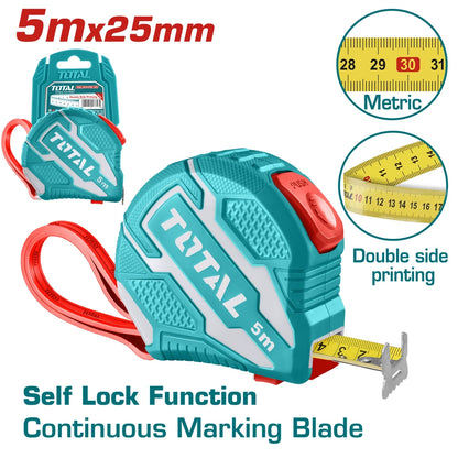 Steel Measuring Tape 5mx25mm - TOTAL