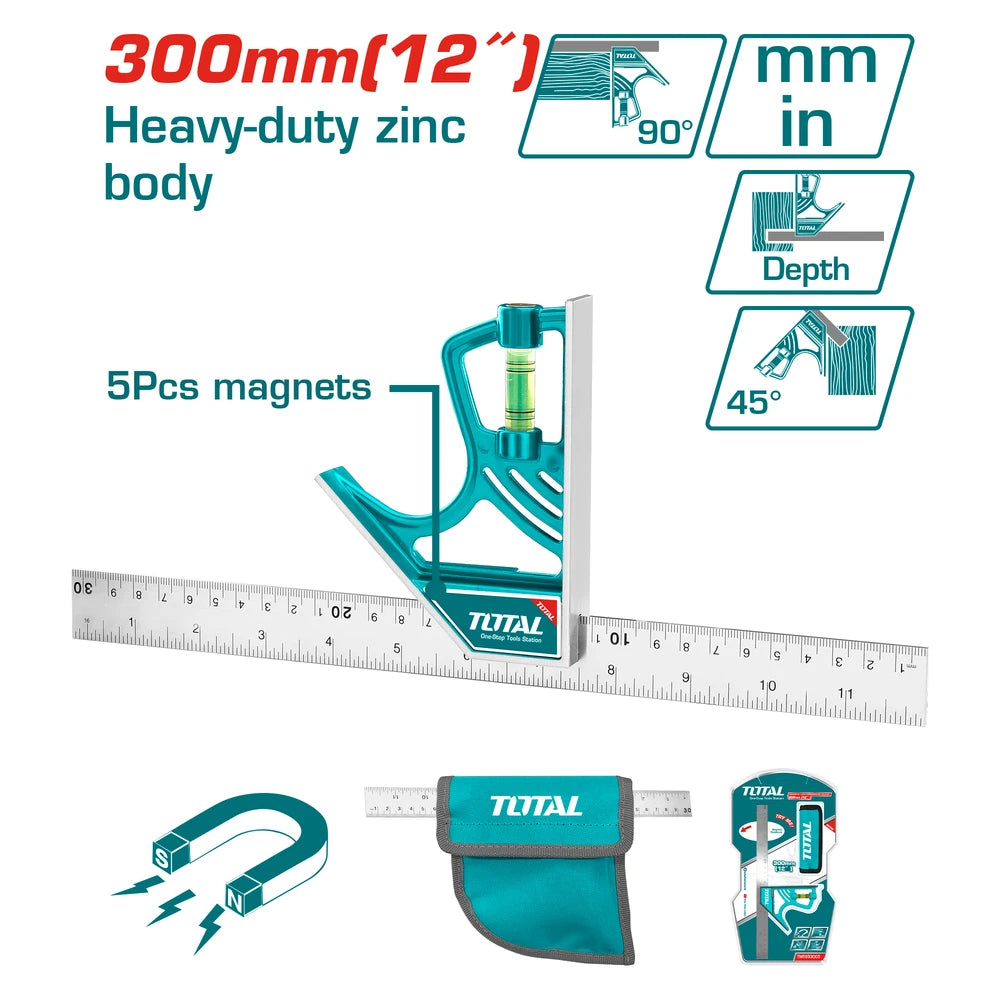Magnetic Lock Combination Square - TOTAL