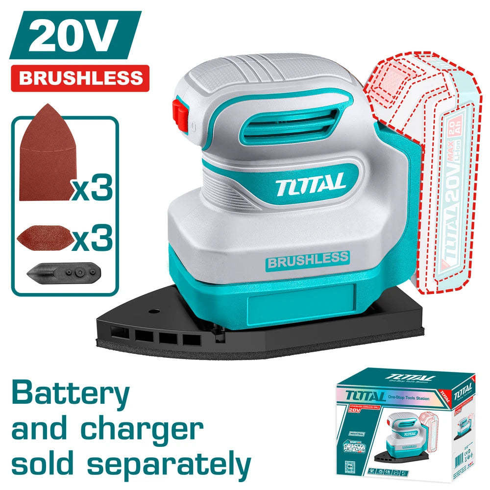 Cordless Palm Sander 20V (Tool Only) - TOTAL