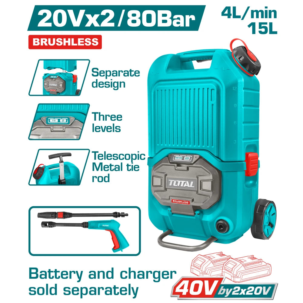 Cordless Pressure Washer 40V (Tool Only) - TOTAL