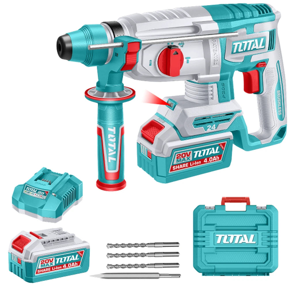 Cordless Rotary Hammer 20V 2.4J with Battery - TOTAL