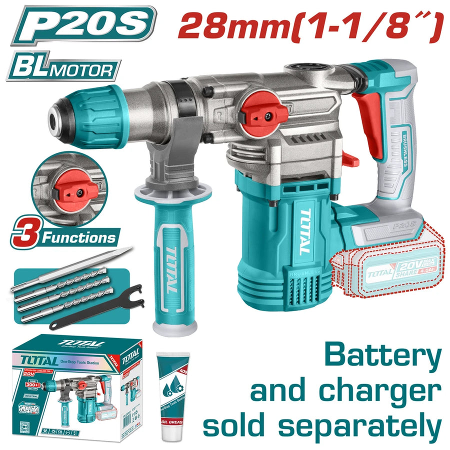 Cordless Rotary Hammer 20V (Tool Only) - TOTAL