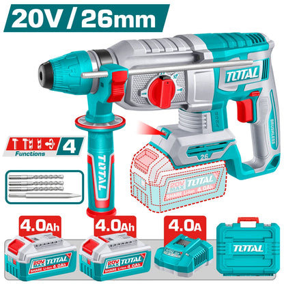 Cordless Rotary Hammer 20V 2.5J with Battery - TOTAL