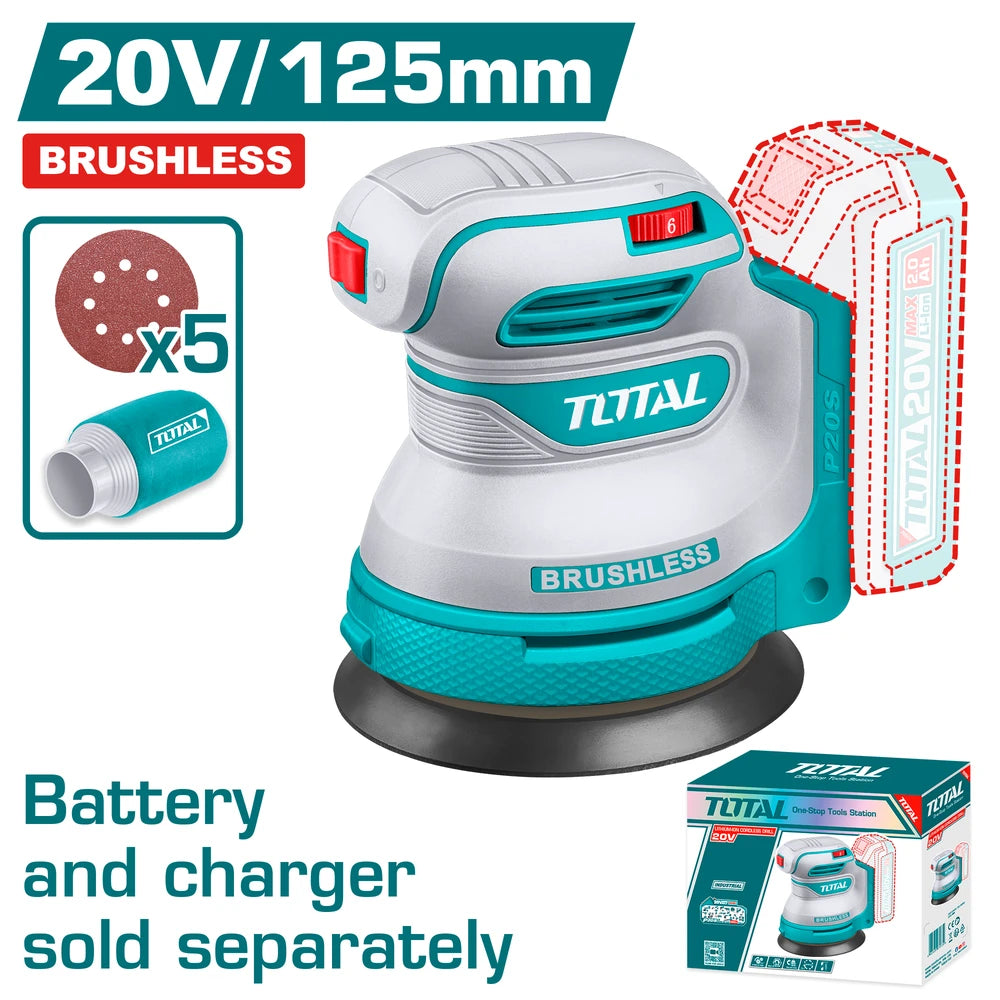Cordless Random Orbit Sander 20V (Tool Only) - TOTAL