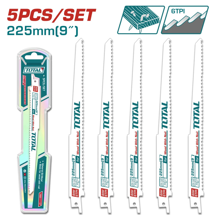 Reciprocating Saw Blades for Wood with Nail - TOTAL