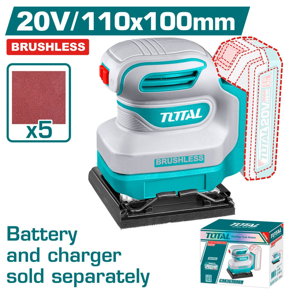 Cordless Sheet Sander 20V (Tool Only) - TOTAL