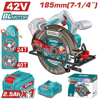 Cordless Circular Saw 42V 185mm with Battery - TOTAL